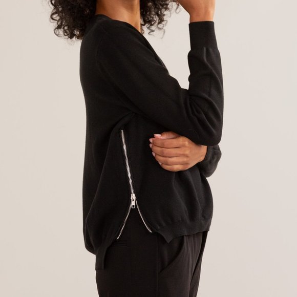 Modern Citizen Sweaters - Modern Citizen Side Zip Crew Sweater
